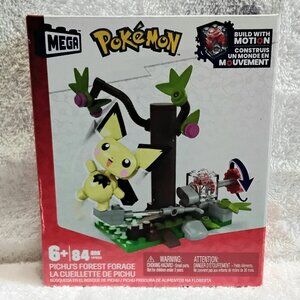 MEGA BLOKS Pokemon Pichu's Forest Forage Made with Motion 84 Piece Set!!